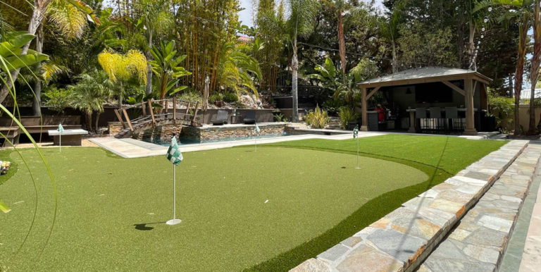 Synthetic lawn, putting green